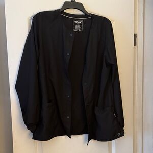 Wink Classic Black Button-Down Scrubs